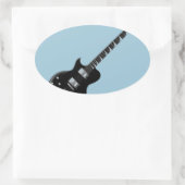 エレキギター 楕円形シール (バッグ)