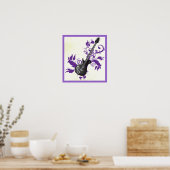 エレキギター、渦巻き旋回、抽象芸術葉 ポスター (キッチン)