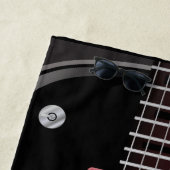 エレキギター – 赤 – サイン ビーチタオル (インサイチュ)