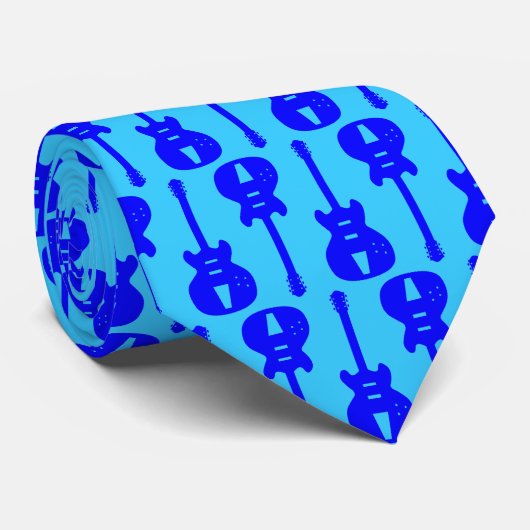 エレキギター – 青 ネクタイ (ロール)