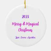 エレキネオンユニコーン魔法の名前を追加 セラミックオーナメント (裏面)