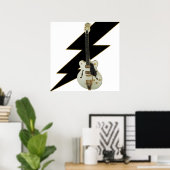 エレキホワイトギターポスター ポスター (ホームオフィス)