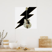 エレキホワイトギターポスター ポスター (キッチン)