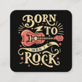 エレキ生まれタのギターをロックする スクエア名刺 (正面)