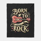 エレキ生まれタのギターをロックする フリースブランケット (正面)