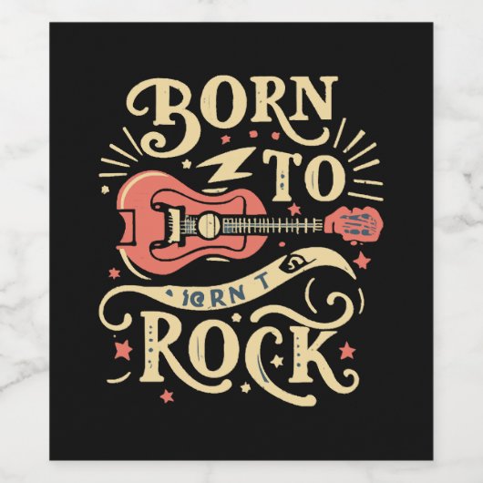 エレキ生まれタのギターをロックする ワインラベル (シングルラベル)