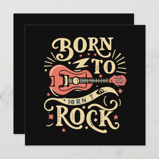 エレキ生まれタのギターをロックする 招待状 (正面/裏面)