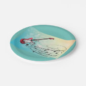 エレキ・ギター・ミュージカル・ノート ペーパープレート (アングル)