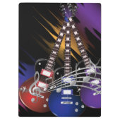 エレキ・ロック・ギター・ミュージック – パーソナライズ クリップボード (裏面)