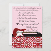 エレクエレガントティギター結婚式招待状 招待状 (正面)