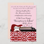 エレクエレガントティギター結婚式招待状 招待状 (正面/裏面)