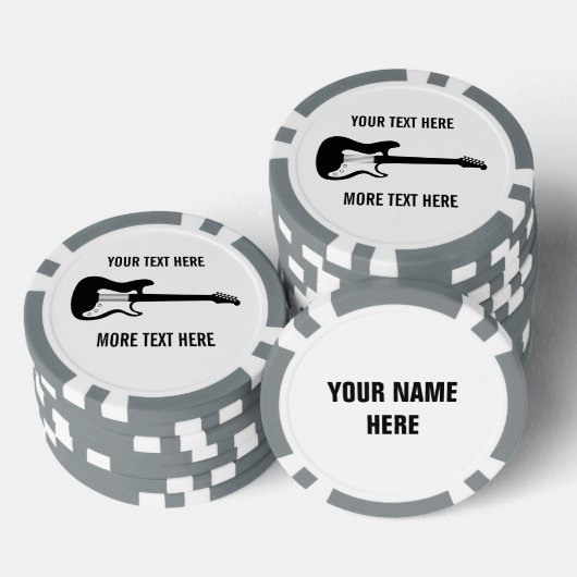エレクカスタムティギターロゴ付きトランプのポーカーチップゴルフ ポーカーチップ (積み重ね)