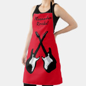 エレククールタカスタムギターレッドBBQエプロン男性へ エプロン (インサイチュ)