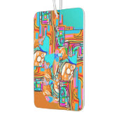 エレクトリックオレンジとシアンの夢 – 抽象芸術ポップ・アートの設計 カーエアーフレッシュナー (左)