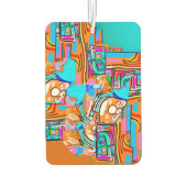 エレクトリックオレンジとシアンの夢 – 抽象芸術ポップ・アートの設計 カーエアーフレッシュナー (裏面)