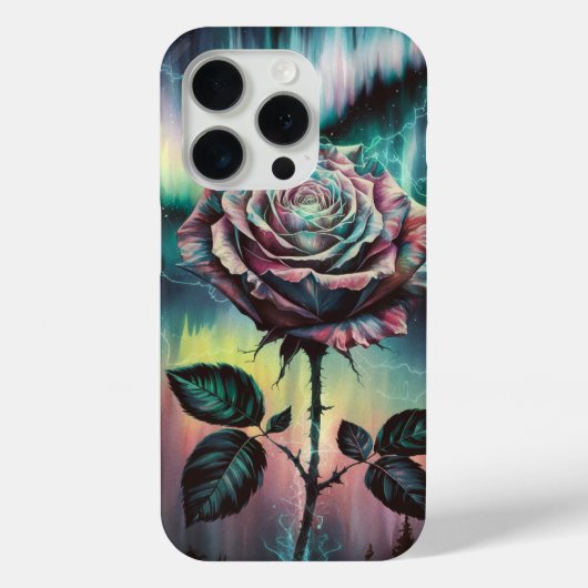エレクトリックオーロラバラノーザンライツゴシックフラワー Case-Mate iPhoneケース (裏面)