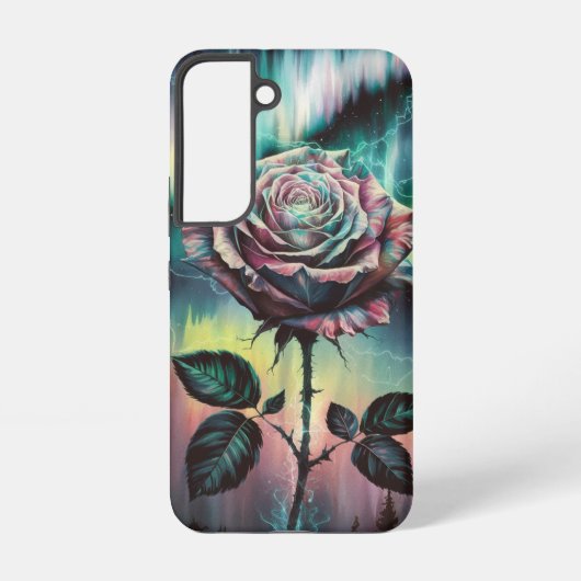 エレクトリックオーロラバラノーザンライツゴシックフラワー SAMSUNG GALAXYケース (裏面)