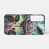 エレクトリックオーロラバラノーザンライツゴシックフラワー SAMSUNG GALAXYケース (裏面横)