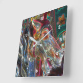 エレクトリックカラーズファイリースティード回転木馬ホースアート スクエア壁時計 (傾斜)