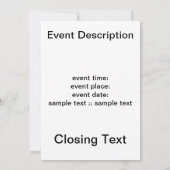 エレクトリックカリブー 招待状 (裏面)