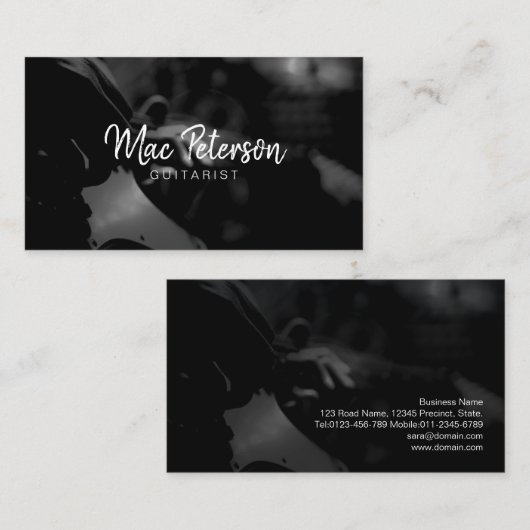 エレクトリックギタリストミュージシャン 名刺 (正面/裏面)
