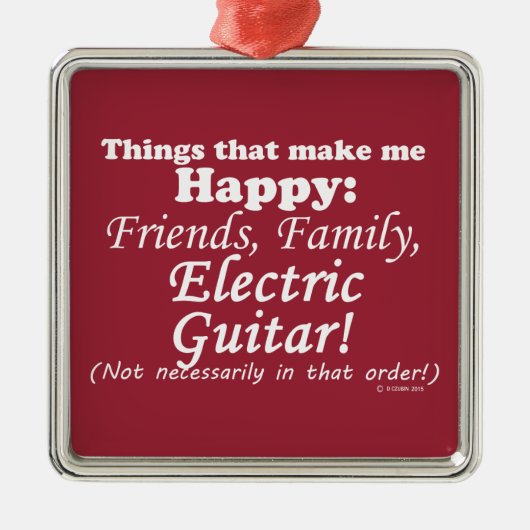エレクトリックギターが嬉しい メタルオーナメント (正面)