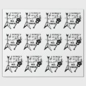 エレクトリックギターとアコースティックギターのミュージックノート ラッピングペーパー (フラット)