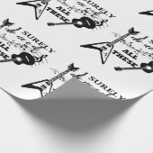 エレクトリックギターとアコースティックギターのミュージックノート ラッピングペーパー (角)