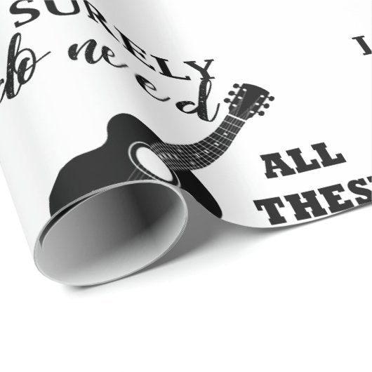 エレクトリックギターとアコースティックギターのミュージックノート ラッピングペーパー (ロールコーナー)