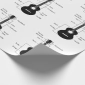 エレクトリックギターとアコースティックギター音楽ノートクリスマス ラッピングペーパー (角)