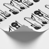 エレクトリックギターとアコースティックギター音楽ノートクリスマス ラッピングペーパー (角)