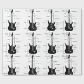 エレクトリックギターとアコースティックギター音楽ノートクリスマス ラッピングペーパー (フラット)