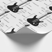 エレクトリックギターとアコースティックギター音楽ノートクリスマス ラッピングペーパー (角)