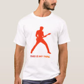 エレクトリックギターのシルエット アクション ライフスタイル デザイン Tシャツ (正面)