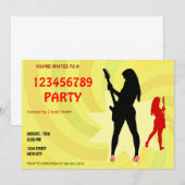 エレクトリックギターを弾く女の子 招待状 (正面/裏面)