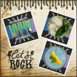 エレクトリックギターコレクションスポットライトパーティーナプキン スタンダードカクテルナプキン