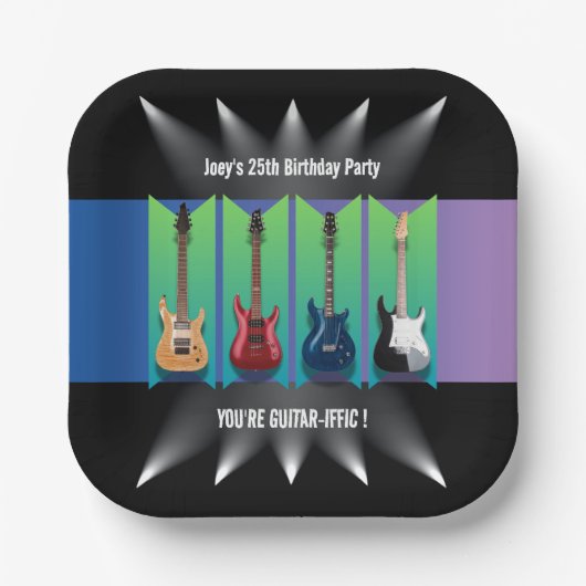 エレクトリックギターコレクションスポットライト紙プレート ペーパープレート (正面)