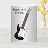 エレクトリックギターパーソナライズされたデザイン18誕生日 カード (黄色い花)