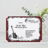 エレクトリックギターブラックレッドミュージック結婚式招待状 招待状 (スタンド正面)