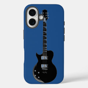 エレクトリックギターブルーブラックポップ・アートのアート iPhone 16ケース