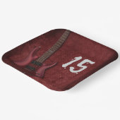 エレクトリックギターレッドバースデーパーティー紙プレート ペーパープレート (傾斜あり)