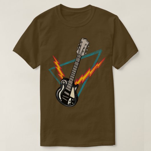 エレクトリックギターロックギタリストミュージシャン Tシャツ (デザイン正面)