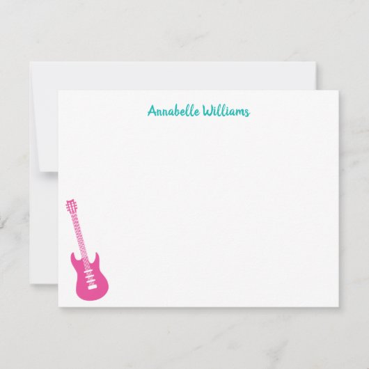 エレクトリックギター ミュージカル ノートカード (正面)