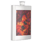 エレクトリックギターonファイアレッドブラックパープル抽象芸術 フラスク (右)