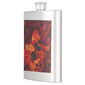 エレクトリックギターonファイアレッドブラックパープル抽象芸術 フラスク (左)