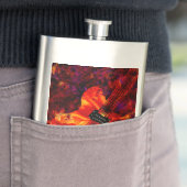 エレクトリックギターonファイアレッドブラックパープル抽象芸術 フラスク (インサイチュ)