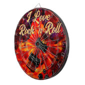 エレクトリックギターonファイアレッドブラックラブロックンロール ダーツボード (正面右)
