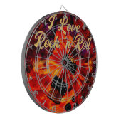 エレクトリックギターonファイアレッドブラックラブロックンロール ダーツボード (正面左)