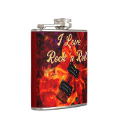 エレクトリックギターonファイアレッドブラックラブロックンロール フラスク (右)