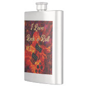 エレクトリックギターonファイアレッドブラックラブロックンロール フラスク (左)